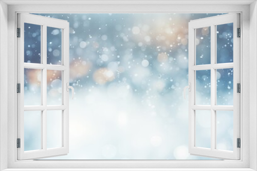 Abstract snowy bokeh background, ideal for festive winter graphics. 