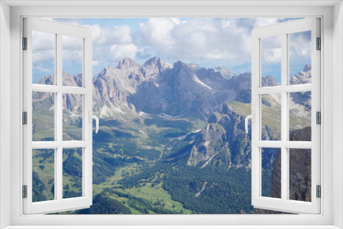 Fototapeta Naklejka Na Ścianę Okno 3D - Amazing dolomites: View to majestic Puez Odles Naturepark near St. Christina in Gardena Valley, South Tyrol, Italy