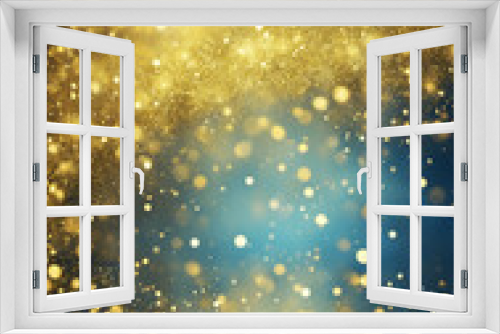 Blue and Gold Festive Bokeh Background for New Year's Celebration