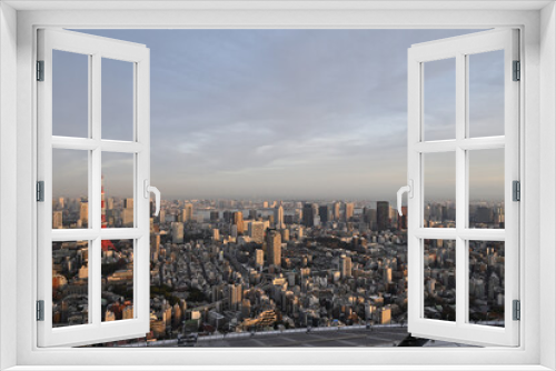 Fototapeta Naklejka Na Ścianę Okno 3D - City view of Tokyo from Roppongi Hills