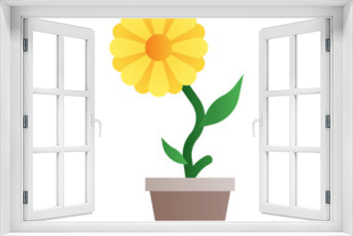 Fototapeta Naklejka Na Ścianę Okno 3D - Sunflower icon in gradient fill style with high vector quality suitable for ui and spring needs