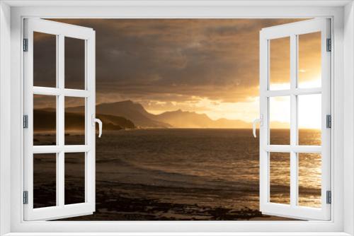 Fototapeta Naklejka Na Ścianę Okno 3D - Sunset view of Fuerteventura coast in La Pared