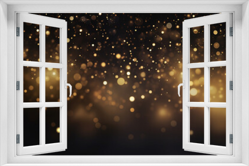 Elegant Cosmic Sparkle: Abstract Glitter Stars in Gold and Black - Banner