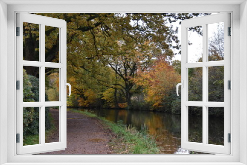 Fototapeta Naklejka Na Ścianę Okno 3D - a walk along the grand western canal in Tiverton Devon during autumn 