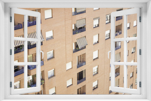 Fototapeta Naklejka Na Ścianę Okno 3D - Building urban balconies