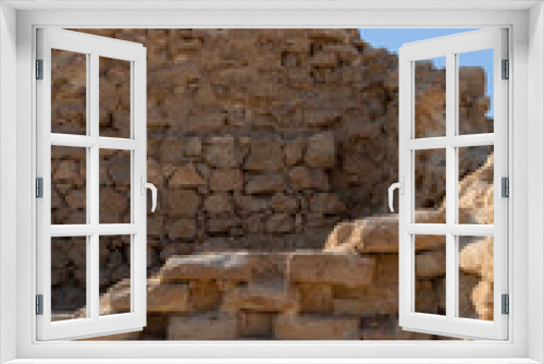 Fototapeta Naklejka Na Ścianę Okno 3D - The ruins on Masada in the Judean Desert in Israel.
