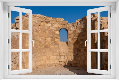 Fototapeta Naklejka Na Ścianę Okno 3D - The ruins of the Byzantine Church on Masada in the Judean Desert in Israel.
