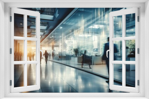 Business people walking in a modern office building