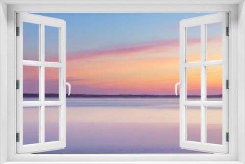 Fototapeta Naklejka Na Ścianę Okno 3D - sunset over the sea pastel colours 