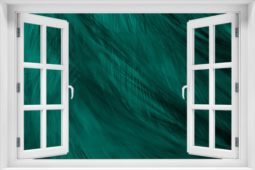 Fototapeta Naklejka Na Ścianę Okno 3D - Beautiful dark green viridian vintage color trends feather texture background