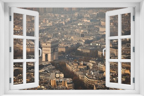 Fototapeta Naklejka Na Ścianę Okno 3D - View over Paris