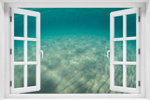 Fototapeta Naklejka Na Ścianę Okno 3D - Deep blue ocean sand floor view.