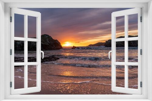 Fototapeta Naklejka Na Ścianę Okno 3D - Sunset at Porth Dafarch Beach, Isle of Anglesey, Uk