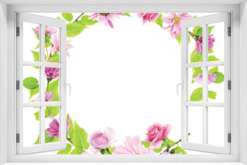 Fototapeta Naklejka Na Ścianę Okno 3D - floral wreath hand drawn style design