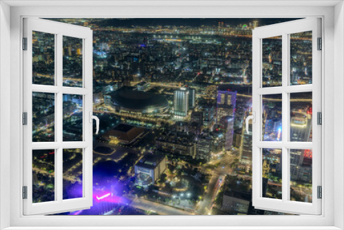 Fototapeta Naklejka Na Ścianę Okno 3D - Night view of Taipei city.
