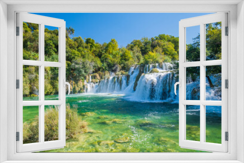 Fototapeta Naklejka Na Ścianę Okno 3D - Amazing waterfall Skradinski Buk in Krka national park in Croatia