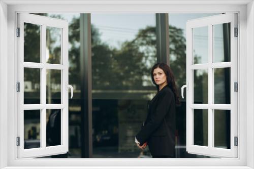 Portrait of young business woman outdoor