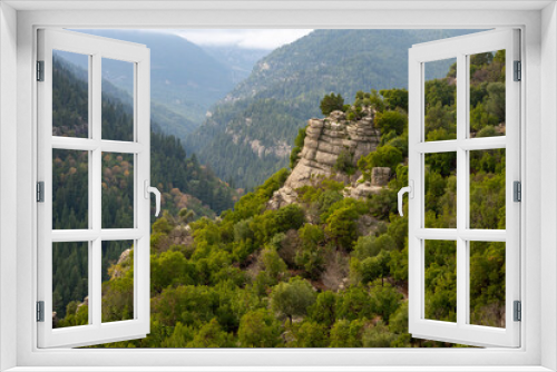 Fototapeta Naklejka Na Ścianę Okno 3D - Panorama landscape of Tazı Kanyonu (aka Eagles Canyon, Tazi Canyon) and Bilgelik Vadisi (aka Wisdom Valley). Located in Köprülü Canyon National Park, Antalya, Turkey