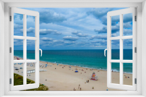 Fototapeta Naklejka Na Ścianę Okno 3D - Drone view of Miami Beach Florida USA 