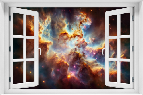 Fototapeta Naklejka Na Ścianę Okno 3D - Colorful space galaxy cloud nebula. Stary night cosmos. Universe science astronomy. Supernova background wallpaper