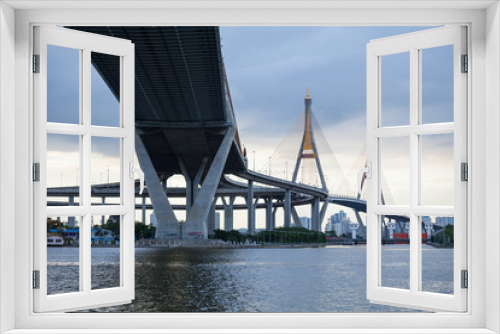 Fototapeta Naklejka Na Ścianę Okno 3D - Twilight Bridge