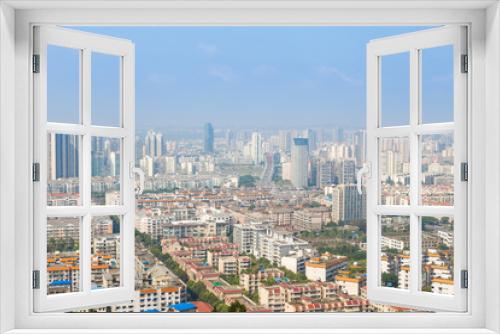 Fototapeta Naklejka Na Ścianę Okno 3D - mianyang,china, city panorama  with blue sky