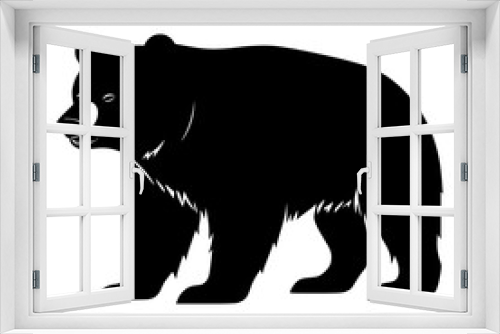 Fototapeta Naklejka Na Ścianę Okno 3D - silhouette of bear Vector Illustration of a  Grizzly Bear  