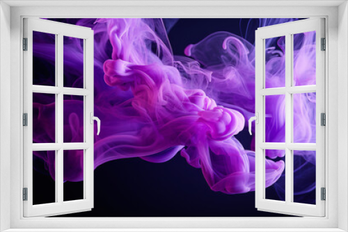 Abstract Purple Smoke Explosion on Black Background