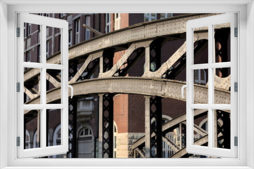Fototapeta Naklejka Na Ścianę Okno 3D - Brücke-Speicherstadt-Hamburg
