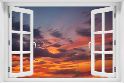 Fototapeta Naklejka Na Ścianę Okno 3D - Beautiful colorful sunset with cloudy or sunset. Landscape wallpaper. Bright epic sky. Copy space