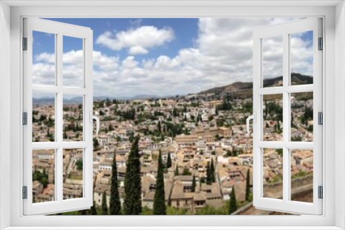 Fototapeta Naklejka Na Ścianę Okno 3D - Alhambra Outlook to Old Town of Granada in Spain