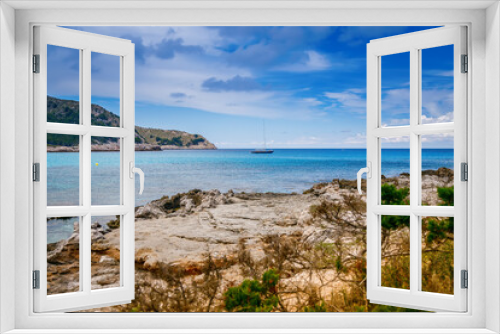 Fototapeta Naklejka Na Ścianę Okno 3D - Beautiful coastal landscape near Cala Agulla beach
