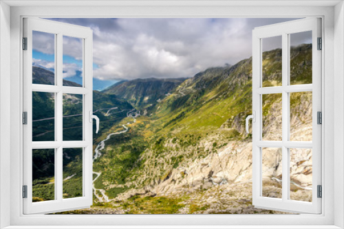 Fototapeta Naklejka Na Ścianę Okno 3D - Roads to Furka pass