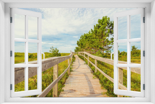 Fototapeta Naklejka Na Ścianę Okno 3D - Wooden Boardwalk