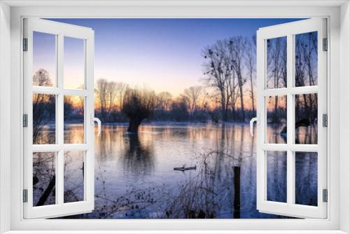 Fototapeta Naklejka Na Ścianę Okno 3D - Winter Flood Landscape
