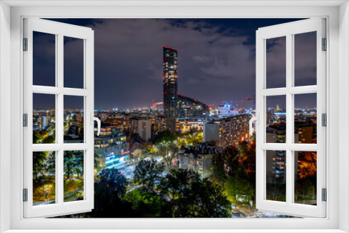 Fototapeta Naklejka Na Ścianę Okno 3D - Sky Tower Wroclaw miasto nocą