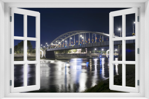 Fototapeta Naklejka Na Ścianę Okno 3D - Old bridge in Szeged at night