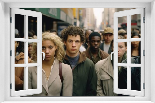 Crowd of people on street in the city