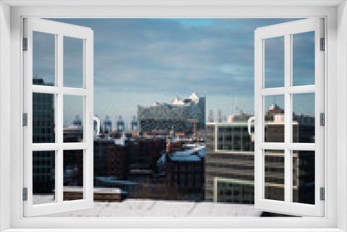Fototapeta Naklejka Na Ścianę Okno 3D - city view in winter