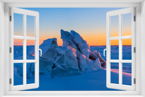 Fototapeta Naklejka Na Ścianę Okno 3D - Arctic Ice Sunset