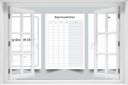 Editable Baby Growth Chart Planner Kdp Interior printable template Design.