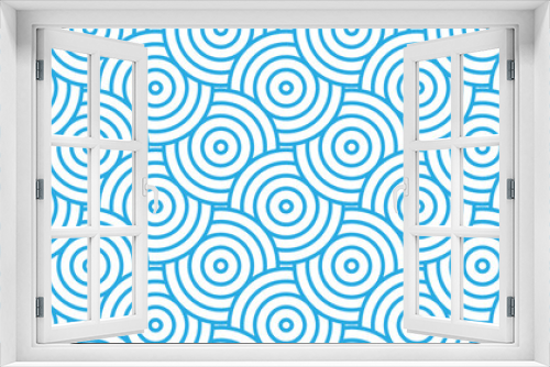 Modern diamond geometric waves spiral pattern and abstract circle wave lines. blue seamless tile stripe geomatics overlapping create retro square line backdrop pattern background. Overlapping Pattern.