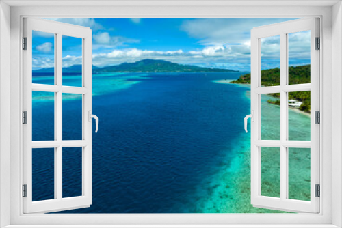 Fototapeta Naklejka Na Ścianę Okno 3D - Taha'a paradise by drone, French Polynesia