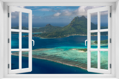 Fototapeta Naklejka Na Ścianę Okno 3D - Bora Bora aerial view, French Polyneisa