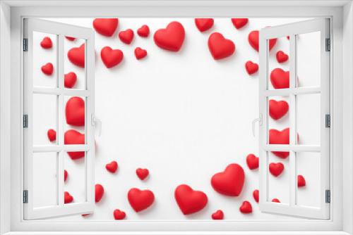 red hearts on white background for Valentines Day