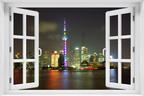 Fototapeta Naklejka Na Ścianę Okno 3D - Shanghai bei Nacht