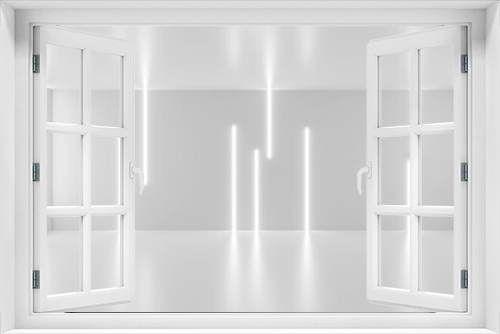 Fototapeta Naklejka Na Ścianę Okno 3D - A Bright and Airy White Room Filled with Natural Light 3d render illustration