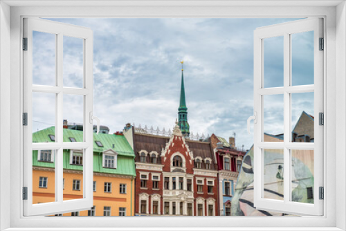 Fototapeta Naklejka Na Ścianę Okno 3D - Riga, Latvia - July 8, 2017: Riga streets and medieval buildings