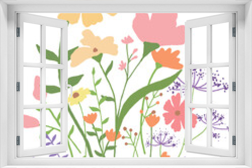 Fototapeta Naklejka Na Ścianę Okno 3D - flowers on a white background