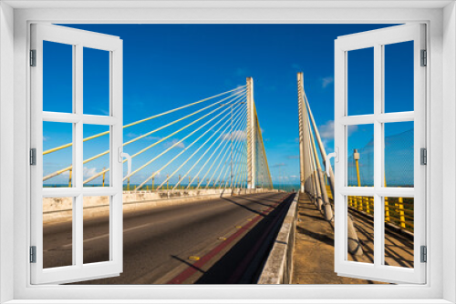 Fototapeta Naklejka Na Ścianę Okno 3D - Crossing Newton Navarro Bridge in Natal City in Brazil